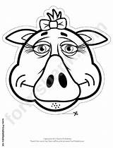 Template Pig Bow Mask Outline Advertisement sketch template