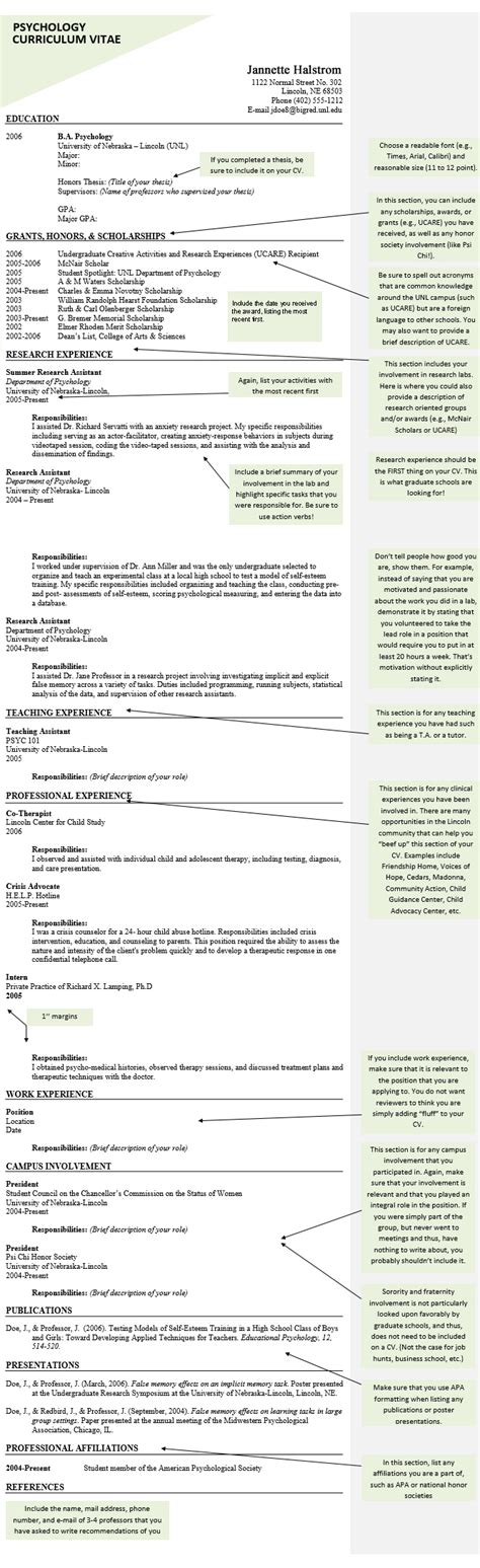 psychology cv  resume samples templates  tips