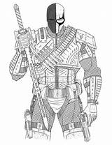 Deathstroke Deadshot Arkham Origins Terminator Coloringhome sketch template