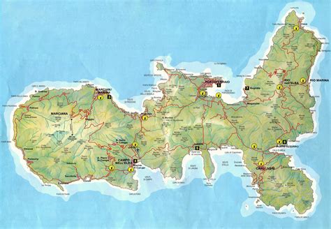 stadtplan von elba insel detaillierte gedruckte karten von elba insel