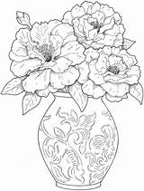 Coloring Pages Detailed Flower Adults Printable Print sketch template