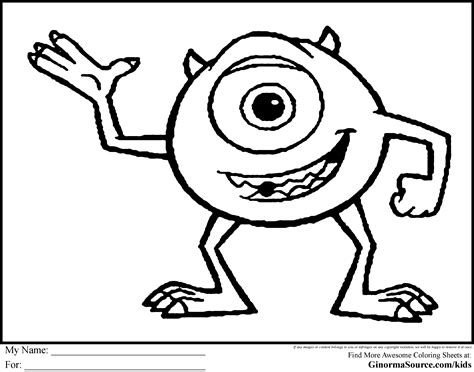 baby mike wazowski coloring pages coloring home