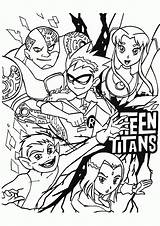 Titans Teen Coloring Go Pages Print Color Cartoon sketch template