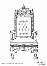 Throne Colouring Coloring Pages King Royal Queen Chair Drawing Family Kids Activityvillage Sheet Birthday Activity Colour Children Sketch Carriage Easy sketch template