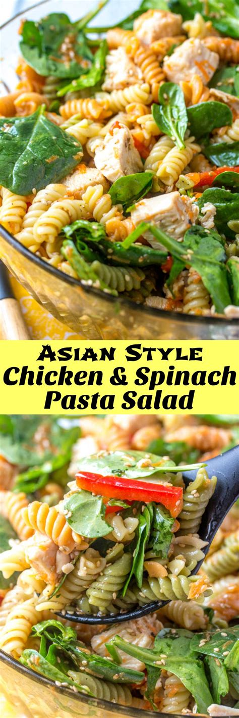 Asian Style Chicken Spinach Pasta Salad 4 Sons R Us