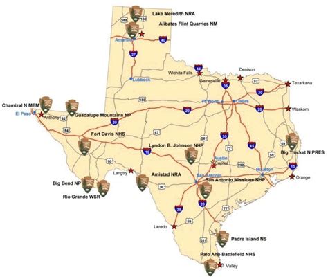 texas state parks map texas national parks texas state parks texas