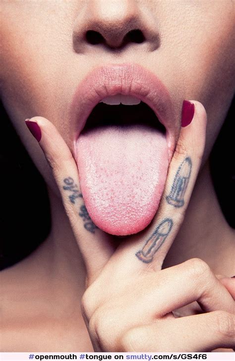 openmouth tongue fingers suggestive beauty teen tattoo erotic