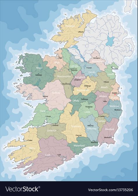 map  ireland royalty  vector image vectorstock