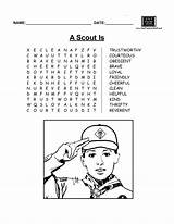 Scout Cub Coloring Word Search Oath Scouts Activities Tiger Law Boy Wolf Choose Board Fun sketch template