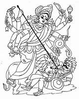 Durga Puja sketch template
