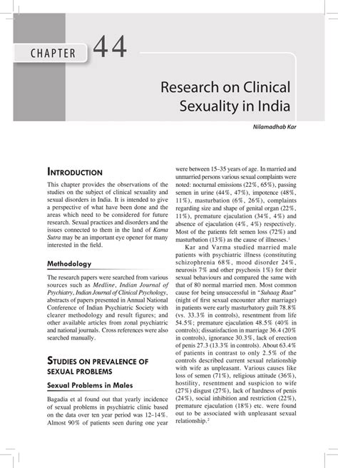 Pdf Research On Clinical Sexuality In India