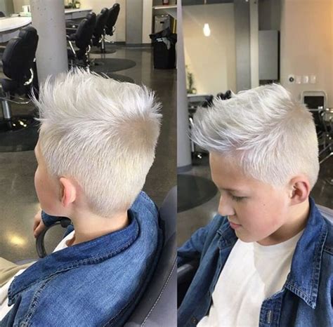 short spiky  platinum white kids hair color bad haircut mens