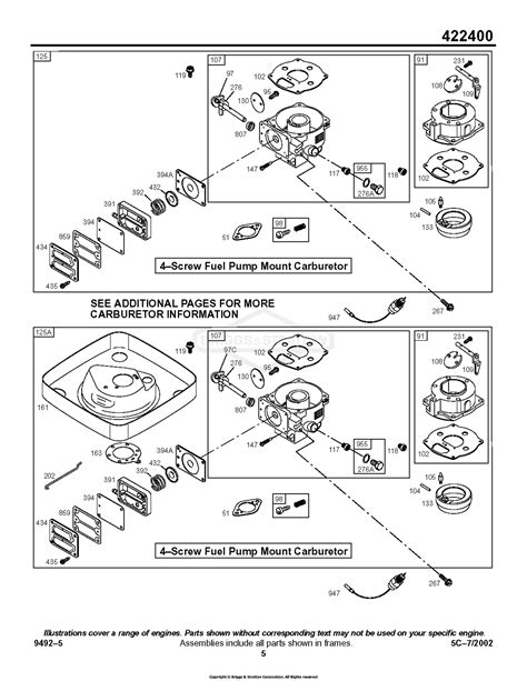 briggs  stratton    parts diagram  carburetor  screw mount