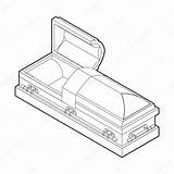 Coffin Casket Drawing Open Burial Wooden Linear Style Drawings Illustration Getdrawings Stock Hears Red Entomb Depositphotos sketch template