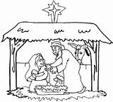 Nativity Stable sketch template