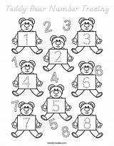 Coloring Teddy Bear Tracing Number Built California Usa sketch template