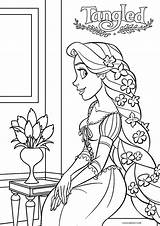 Tangled Coloring Pages Kids Disney Princess Choose Board Printable Rapunzel Sheets sketch template