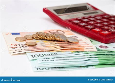 euro money  calculator stock image image  bond
