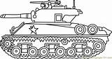 Tank Coloring Pages Sherman Army Tanks Military M4 Template Sketch sketch template