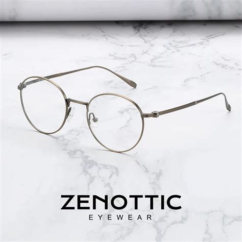 zenottic pure titanium glasses frame men women retro round ultralight