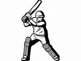 Cricket Drawing Batsman Bat Ball Coloring Player Pages Colouring Sport Printable Field Clipart Game Sports Svg Match Vector Readying Hit sketch template