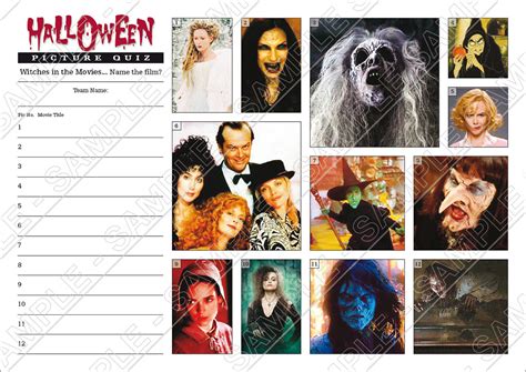 halloween quiz with witches or scary movies picture rounds
