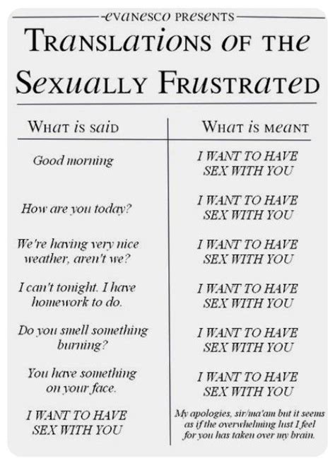 Translations Of The Sexually Frustrated Frustration