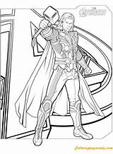 Avengers Pages Thor Coloring Mjolnir Color Hammer Print sketch template