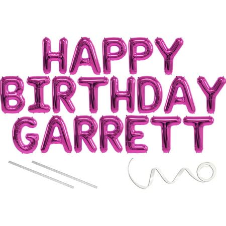 garrett happy birthday mylar balloon banner pink   letters