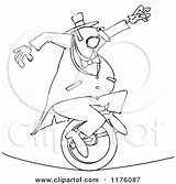 Unicycle Circus Man Tight Rope Clipart Cartoon Outlined Riding Djart Royalty Vector Drawing Cox Dennis Getdrawings sketch template