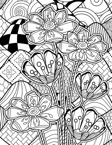 zen flowers coloring page etsy