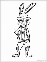 Judy Coloring Hopps Pages Cartoons Coloring4free Printable Zootopia Color sketch template