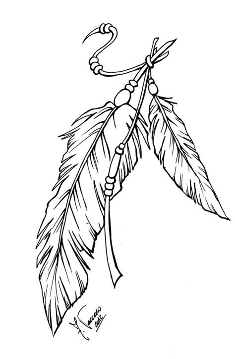 Plumage Lineart Feather Tattoo Design Feather Drawing Indian