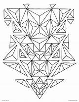 Coloring Pages Geometric Abstract Triangle Printable Adults Color Geometry sketch template