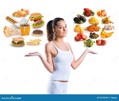 unhealthy  healthy food stock photo image  beauty