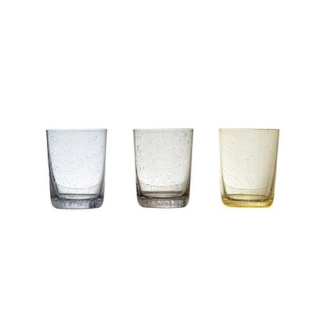 Storied Home 6 Oz Multicolor Bubble Drinking Glass Set Of 3