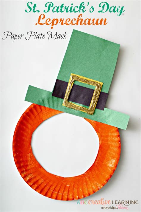 st patricks day craft leprechaun paper plate mask