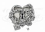 Heart Tattoo Lock Key Designs Tattoos Dfmurcia Deviantart Chain Drawings Stencil Chains Hearts Sketches Padlock Quotes Pencil 2010 Around Locket sketch template