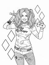 Harley Quinn Coloring Pages Printable Adult Color Print Monster Tattoo Lil Book Kids Sexy Colouring Sheets Joker Info Drawing Many sketch template
