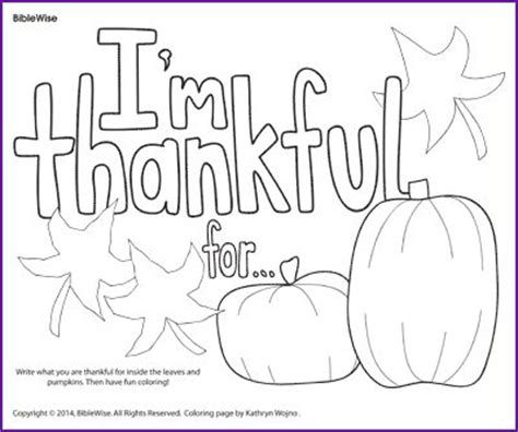 coloring im thankful  kids korner biblewise coloring