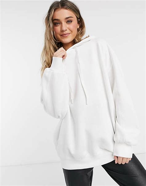 bershka oversized hoodie  white asos
