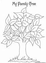 Coloring Printable Tree Kids Family Pages Trunk Leaves sketch template