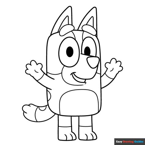 bingo  bluey coloring page easy drawing guides
