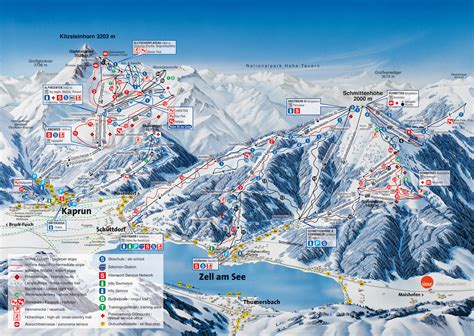 schuettdorf skigebiet zell   kaprun kitzsteinhorn pistenplan skikarte panoramakarte