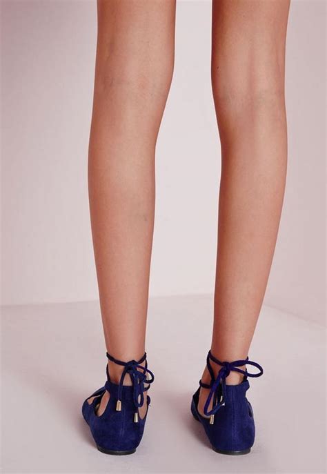 Lace Up Pointed Ballerina Flats Cobalt Blue Shoes Flat Shoes
