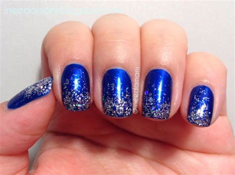 nail polish addict aruba blue and silver glitter gradient