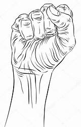 Clenched Drawing Fist Getdrawings Hand sketch template