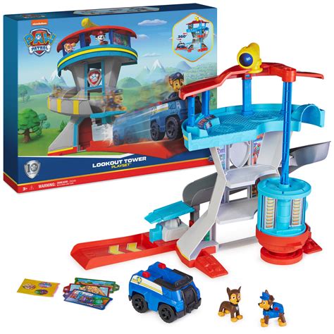 paw patrol lookout tower playset   chase action figures  police