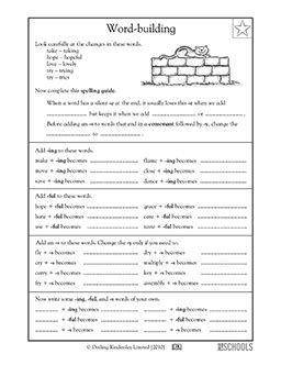 writing worksheets word lists  activities page