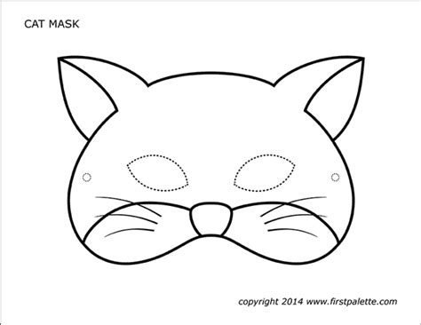 cat masks  printable templates coloring pages firstpalettecom